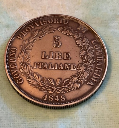 Moneta argento lire - argento, 1848