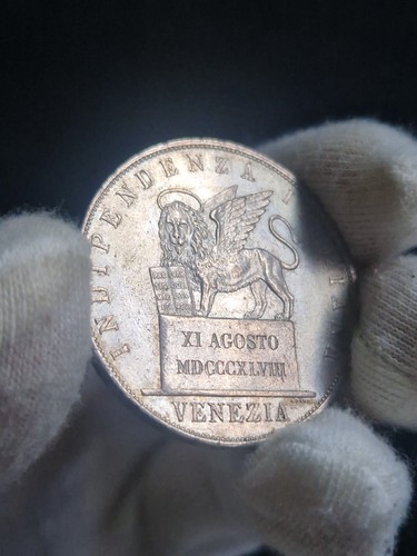 Lire venezia 1848 - 5, spl+/fdc